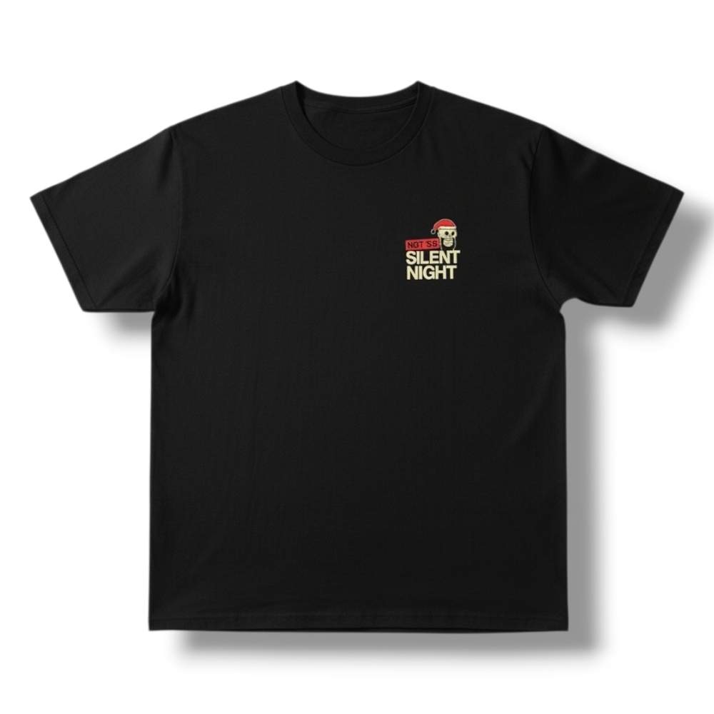 Next Level Apparel adult Unisex black graphic design NOT SO SILENT NIGHT tshirt